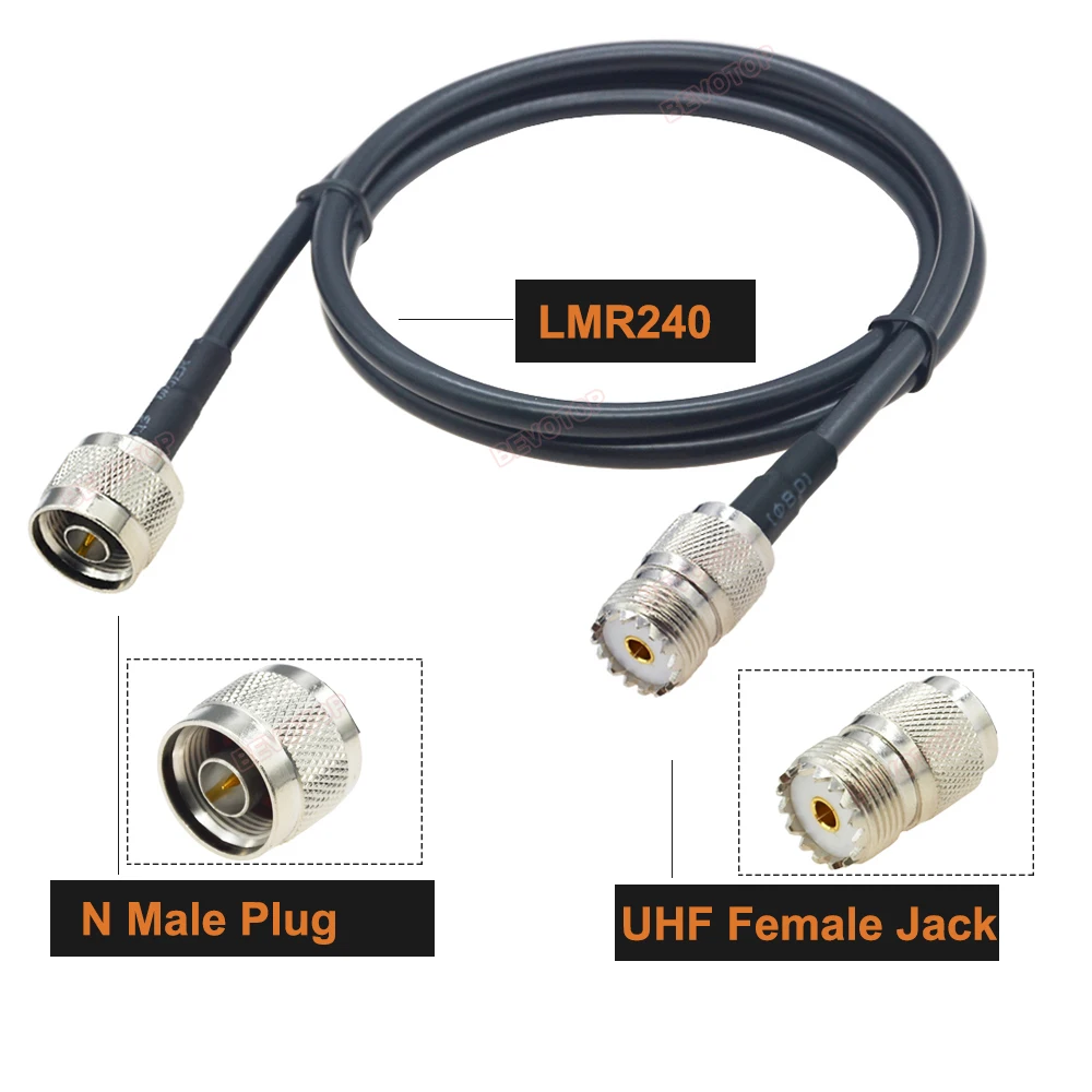 SO239 UHF Female Jack to N Male / Female LMR240 RF Coaxial Cable Low Loss LMR-240 50-4 50ohm Coax Extension Jumper Cord Adapters