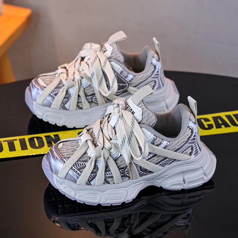 

Детские кроссовки на массивной подошве, модные универсальные повседневные спортивные туфли для мальчиков, дышащие, для школы, новинка 2026 года, баскетбольные кроссовки для девочек