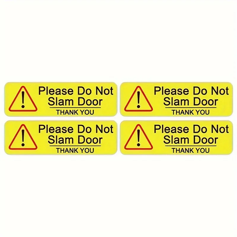 4 Pack Please Do Not Close Door Vinyl Stickers Please Do Not Slam The Door Decal Car Window Door Stickers Suitable for Rentals