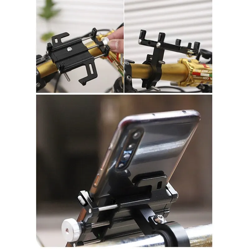 OFFBONDAGE Bicycle Phone Holder Motorcycle Electric Bicycle Phone Aluminum Alloy Bracket Five Claws Mechanical Bike Phone Holder