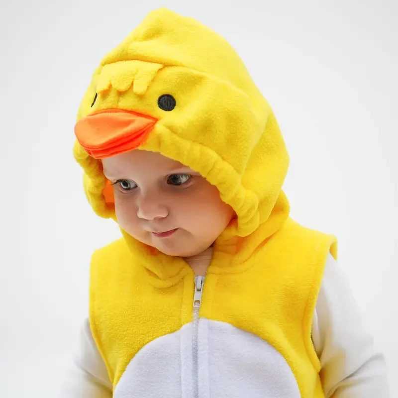 Umorden Easter Yellow Duckling Baby Duck Costume for Baby Infant Boys Girls 0-6M 9M 12-18M Hoodie Sleeveless Bodysuit Stockin！1e