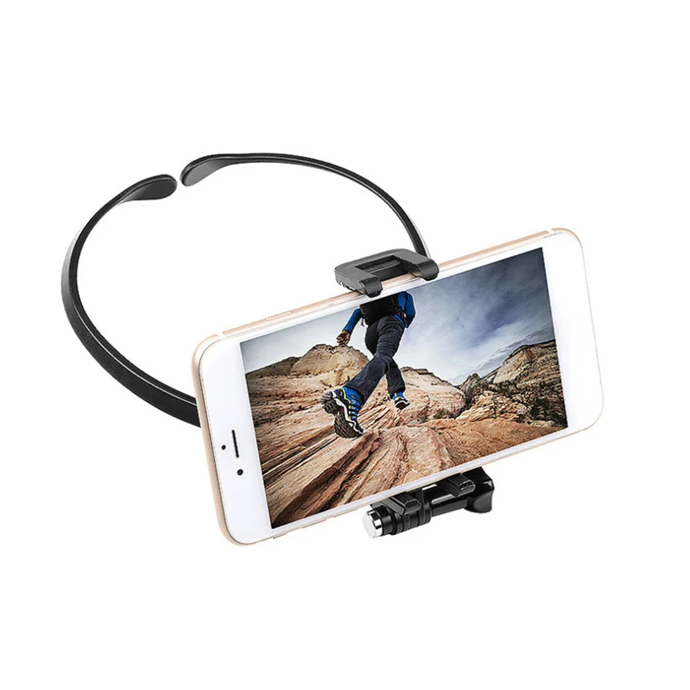 Stabilizzatore per fotocamera sospeso al collo nero per telefono Pov Selfie Staffa leggera indossata dal corpo Accessorio per tiro Morsetto per collo