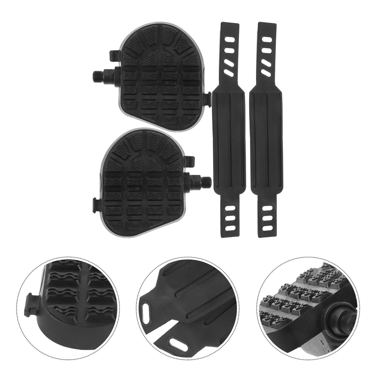 

1Set Bike Pedals with Foot Straps Flat Pedals for Mountain Bike Exercise Indoor Cycling Anti-Skid Fitness Riding Comfortable
