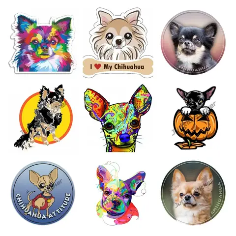 Chihuahua Dog Car Stickers 3D Graphics Anime Comic Sign Vinyl  Decal JDM Waterproof RV VAN Fine Animals Car Accessories KK13cm