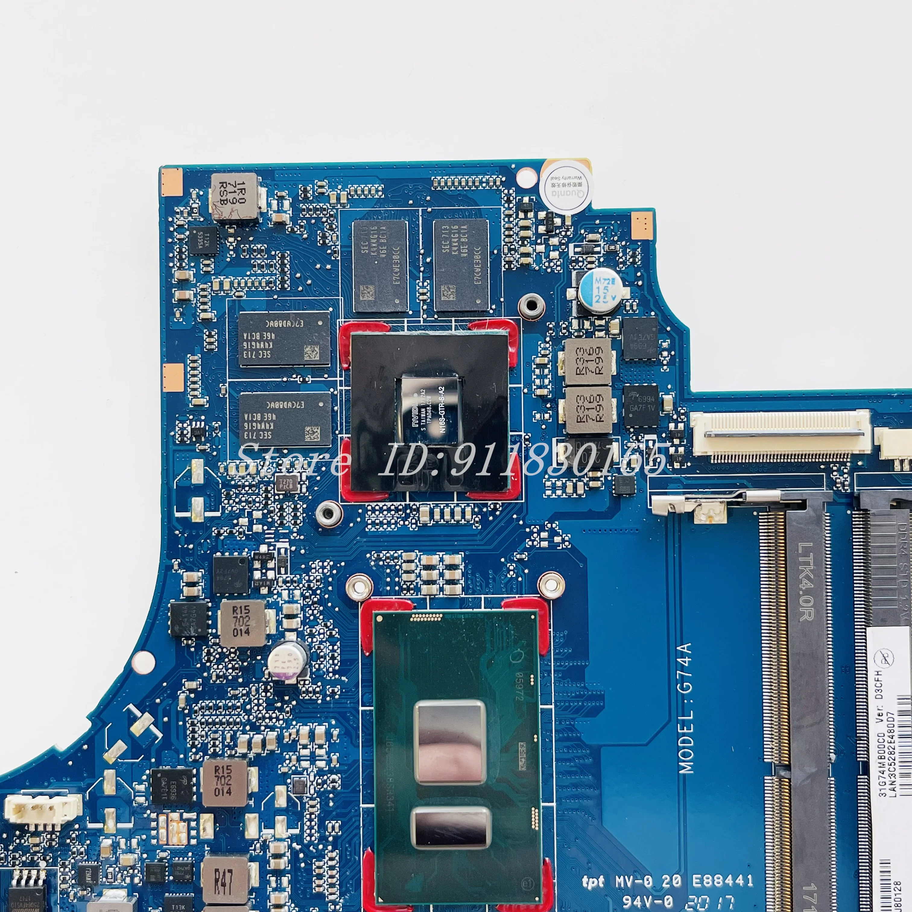 For HP Pavilion 15-CC 15T-CC G74A Laptop Motherboard DAG74AMB8D0
