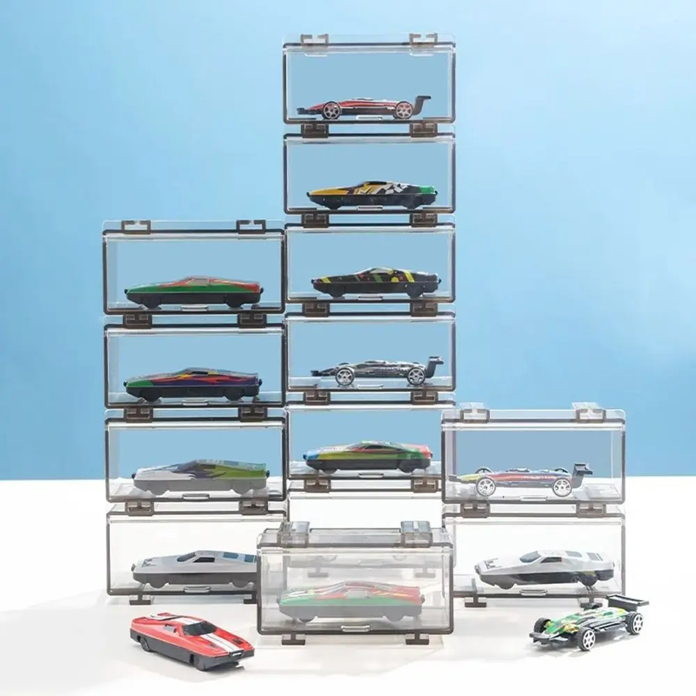 Portable Plastic Model Car Box 1:64 Diecast Transparent Car Display Box Stackable Waterproof Car Toys Case for Hot Wheels MiniGT