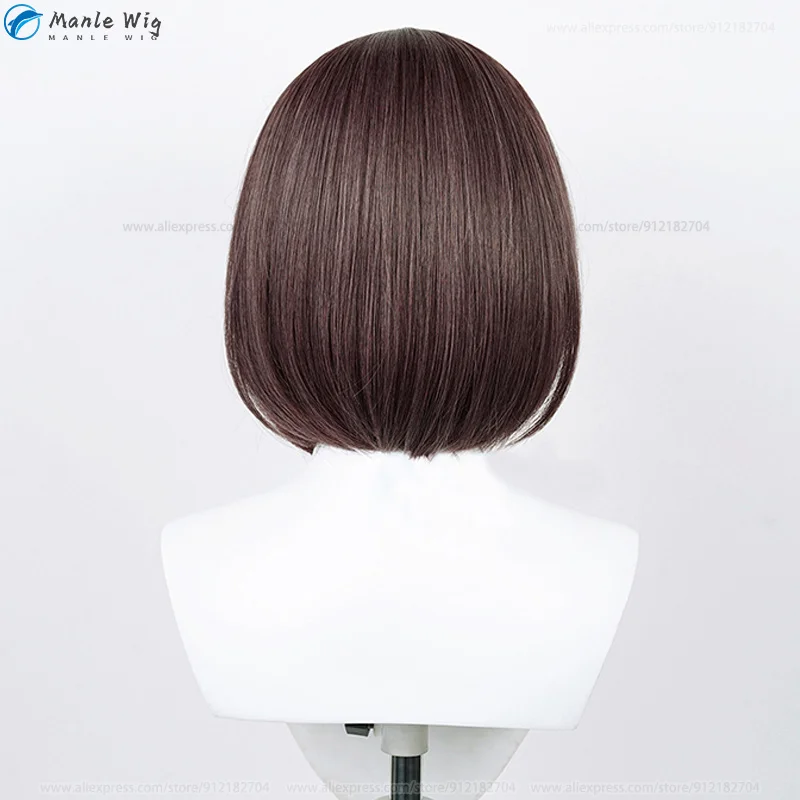 Hoge Kwaliteit Anime Shinonome Ena Cosplay Pruik Vrouwen 30Cm Bruine Bobo Pruiken Met Gevlochten Hittebestendig Synthetisch Haar + Pruik Cap