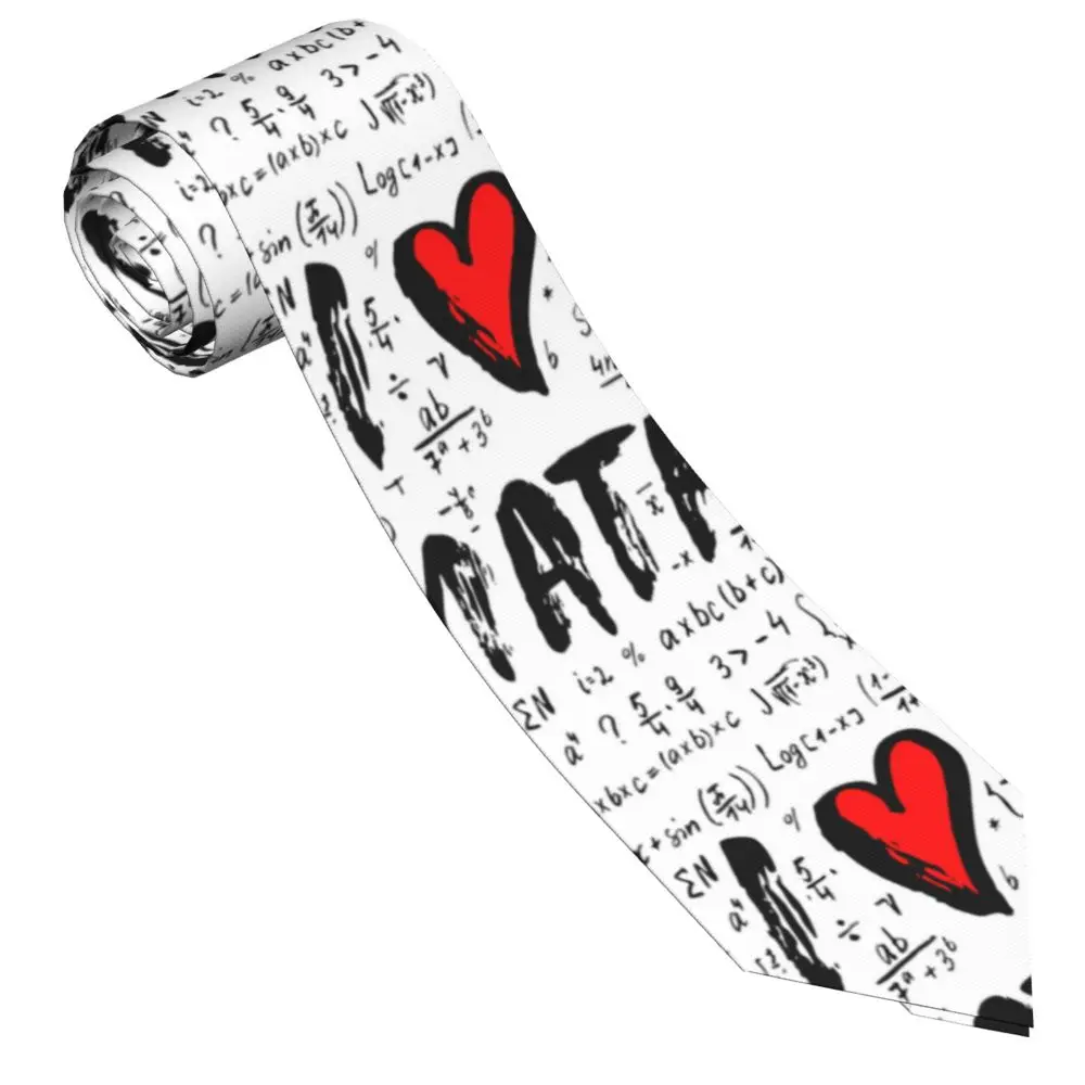 

I Love Math Graph Neckties Unisex Polyester 8 cm Mathematics School Neck Ties for Men Wide Shirt Accessories Cosplay