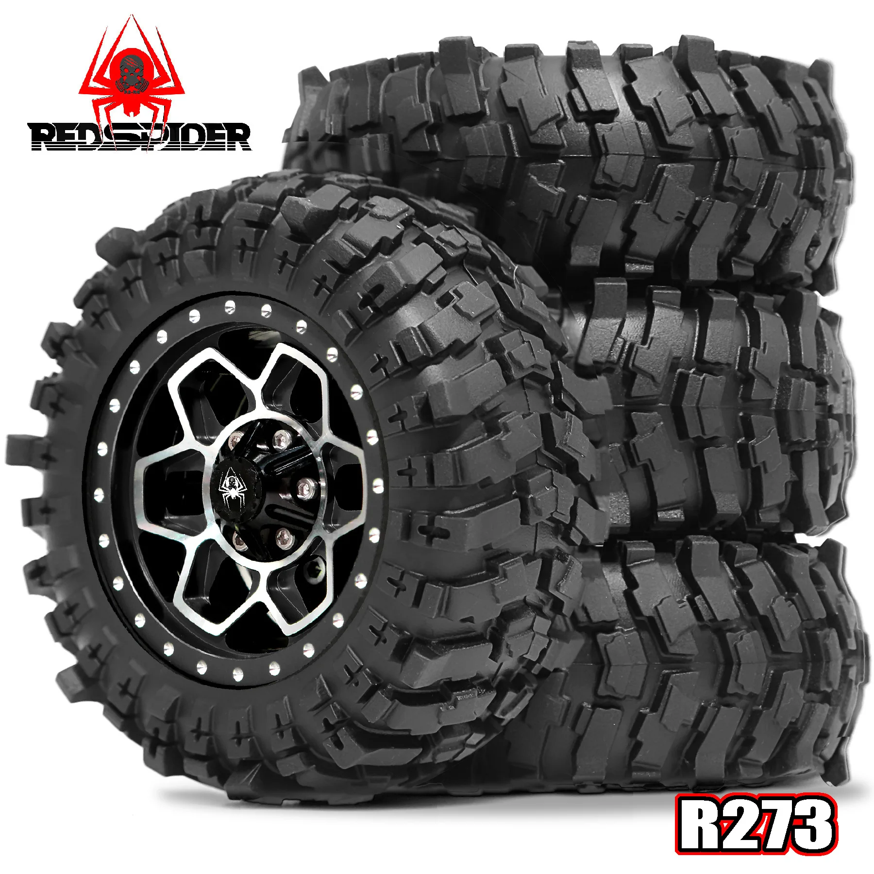 1.9 Tires OD 88mm Mounted on 1.9 Beadlock Wheels Rims for /12 Crawler Car MJX H12Y+ MN-128 MN-82S LC79 MN-82