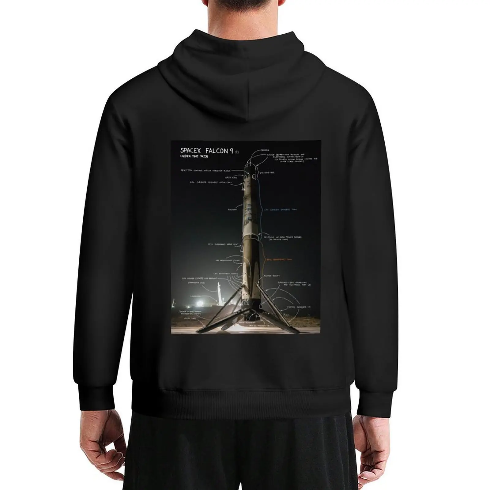 

SpaceX Falcon 9 Under The Skin Hoodie aesthetic clothing men wear korean autumn clothes men's coat hoodie oversize