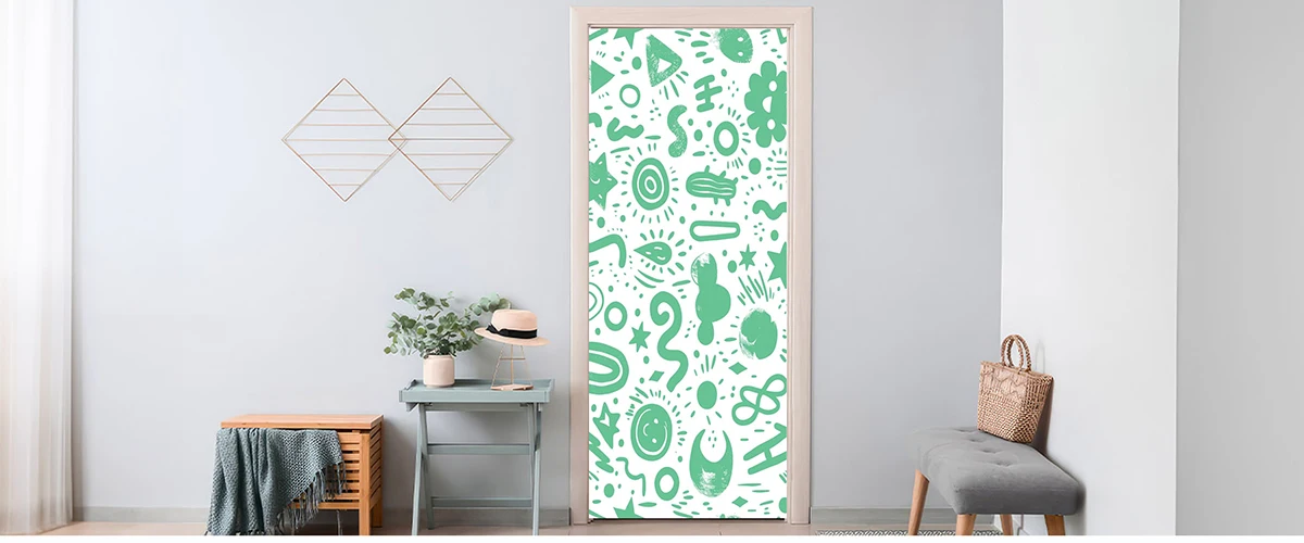 Colorful Inspirational Slogan Street Graffiti Door Decal Peel & Stick Waterproof PVC Modern Simple Teen Interior Mural
