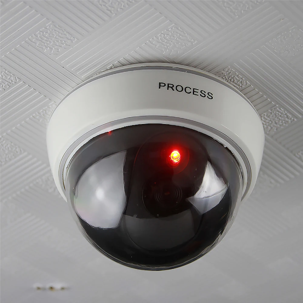 Indoor And Outdoor Hemispherical Simulation Monitor Camera Burglar Fake Surveillance Camera Model With Lights