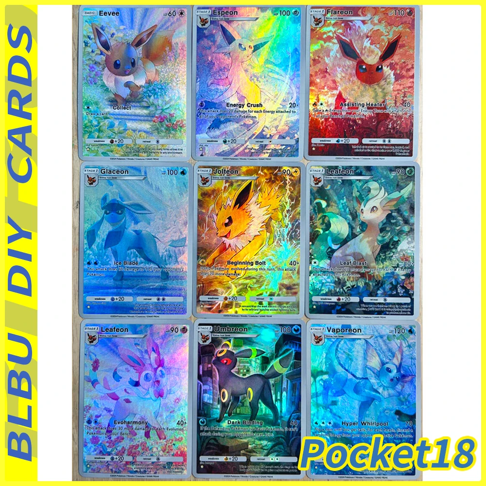 BLBU PTCG Pocket19 コレクションカード イーブイ ゼラオラ ギャラドス アルクレミー ミュウ エンボス加工 フラッシュカード トレーナー 新品 英語カード