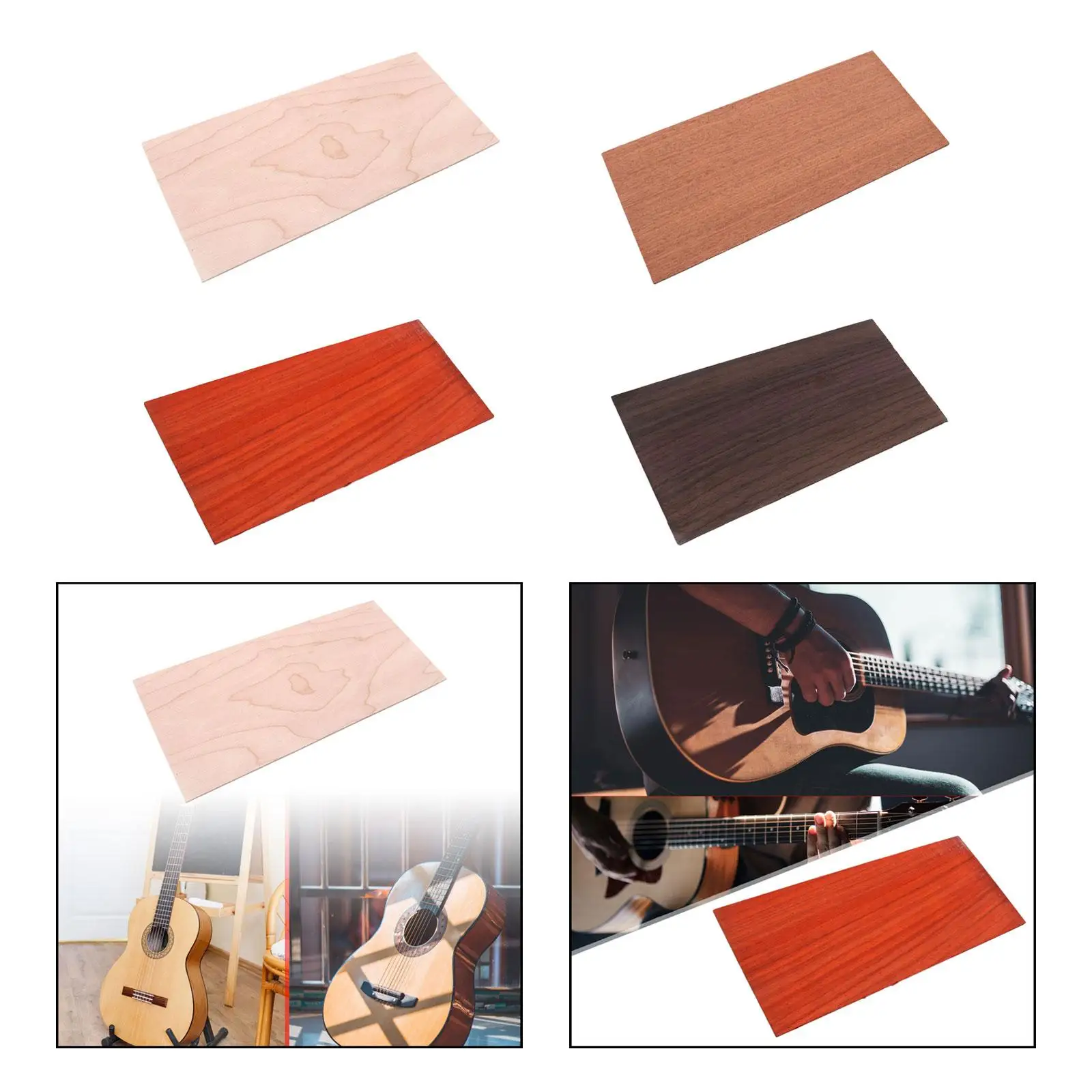 Impiallacciatura per chitarra Piastra per chitarra in legno Sostituzione fai-da-te Fornitura per liutaio Sostituzione foglio impiallacciato in legno per chitarra classica acustica