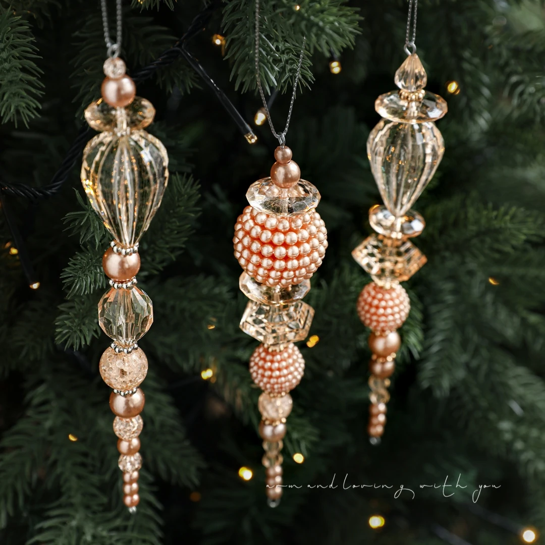 شجرة عيد الميلاد معلقة الاكريليك ندفة الثلج قطرة جليد المعلقات كريستال الحلي عيد الميلاد واضح المعلقات ديكور المنزل حفلة السنة الجديدة