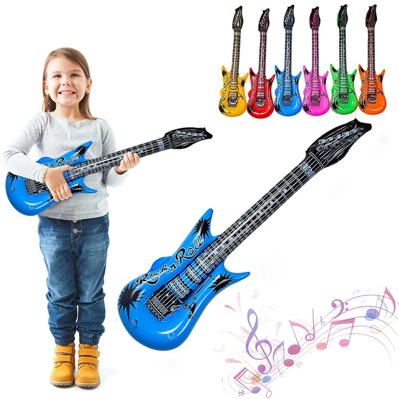 1pc Random Color Inflatable Guitar Rock Star Guitar Toy Ballons Carnival Birthday Party Decorations