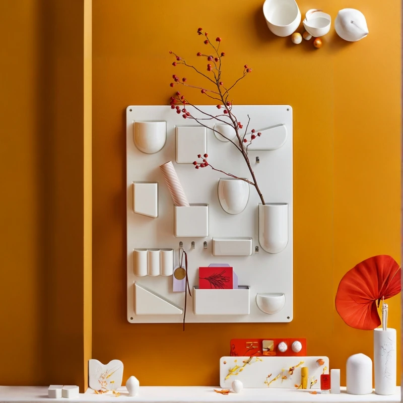 

Entrance non-punching wall-mounted color wall modeling decorative display rack shooting props storage hole board