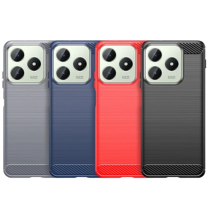 For Realme C63 Case Cover OPPO Realme C63 C 63 Capa New Carbon Fiber Shockproof Phone Bumper Back Soft TPU For Fundas Realme C63