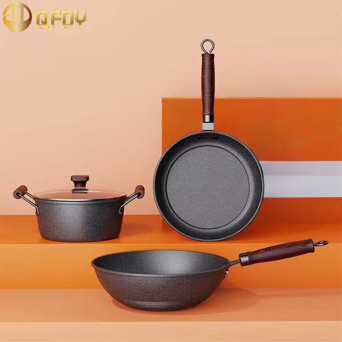 

Three-piece household frying pan Wok Stockpot High quality multi-functional kitchen tools Induction cooker Gas range universal