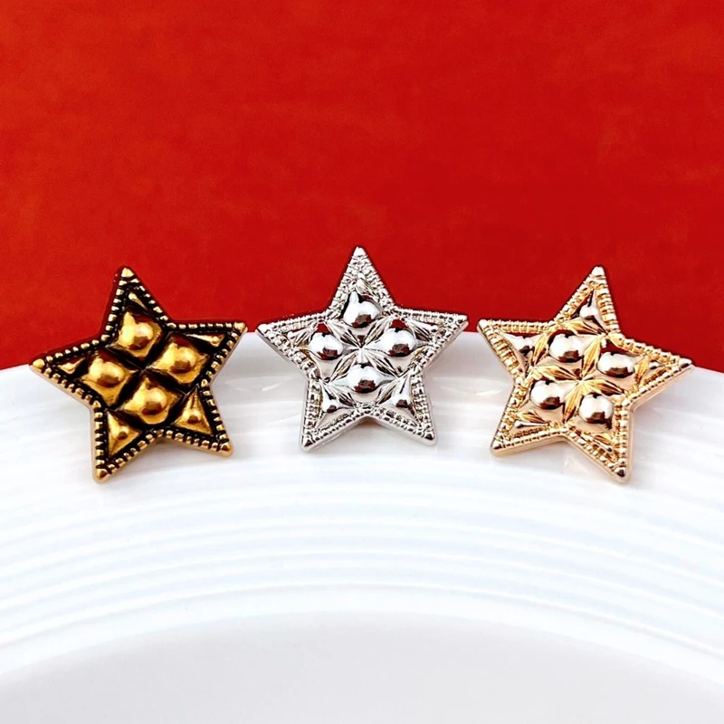 

10pcs Metal Button Sewing Clothing DIY Craft Fashion Decorative Star Shaped Sweater Button Clothes Accessories