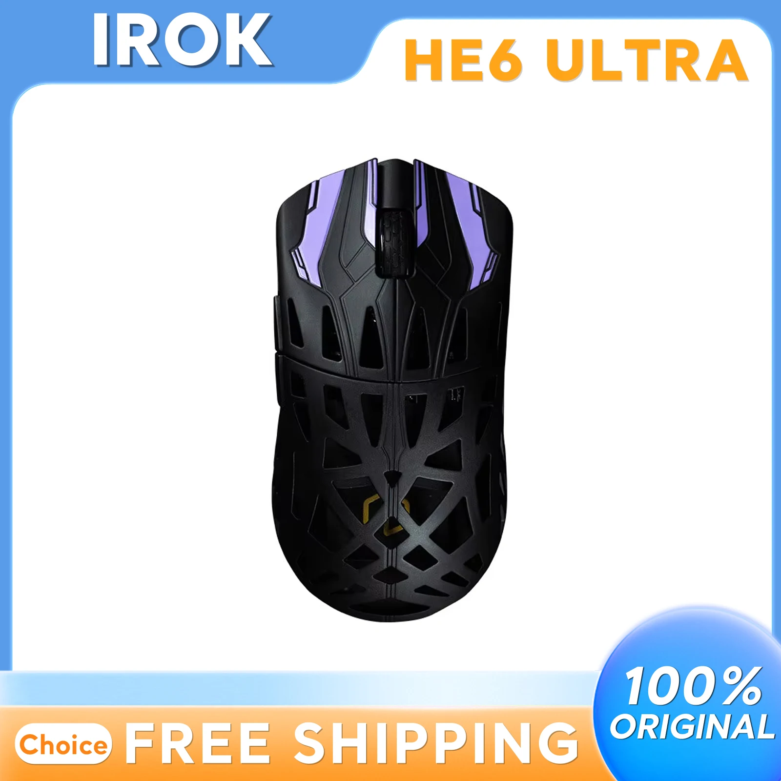 

Игровая мышь IROK HE6 ULTRA с 3 режимами, сенсором PAW3950, полой конструкцией из карбонового волокна, легкая, Bluetooth, частота опроса 8K, для киберспорта