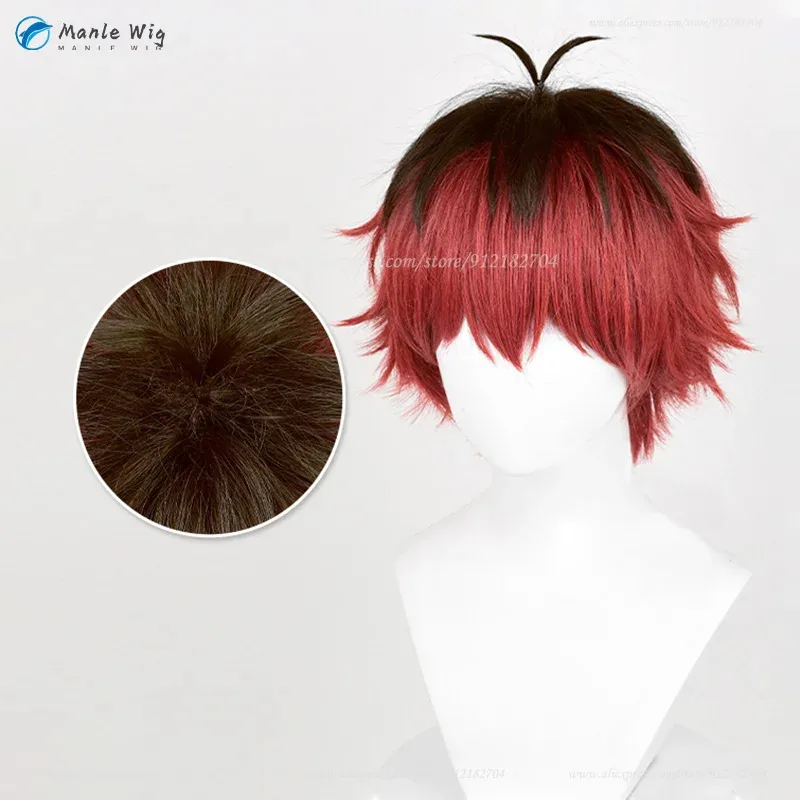 qq681Stark أنيمي ستارك شعر مستعار 30 سنتيمتر قصيرة مقاومة للحرارة الاصطناعية الشعر هالوين تأثيري الدعائم