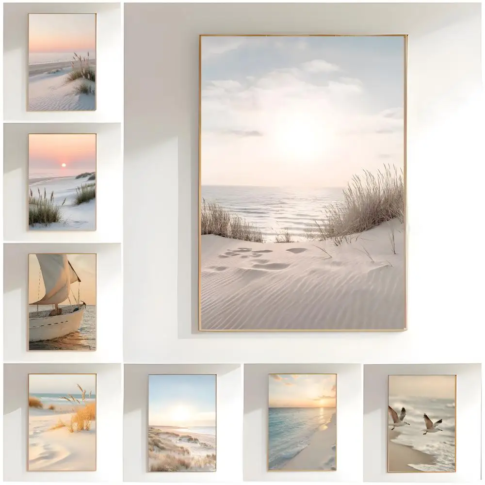 scenic artwork s-sea landscape platinum nordic Poster Classic Wall Art  Home Decor  Peel and Stick Unframed