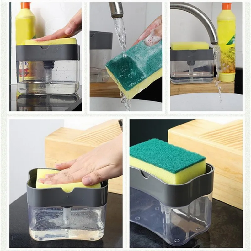 Automatische Seife Dispenser Flasche Für Flüssige Seife Küche Schwamm Seife Dispenser Ditchen Schwamm Spender Hand Seife Spender