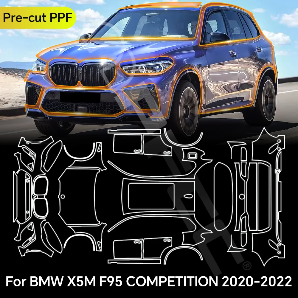 

For BMW X5 M F95 COMPETITION 2020-2022 TPU Paint Protection Film Clear Bra Car Body Anti-Scratch Pre-Cut PPF Resistant Invisible