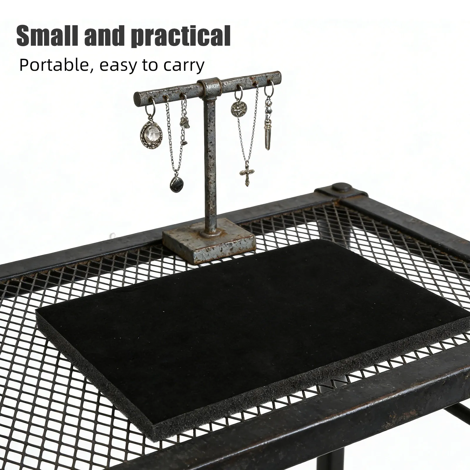 

2Pcs Jewelry Display Tray Soft Sponge Pad Cuttable Foam Insert Black Necklace Bracelet Organizer for Exhibition Retail Showcase