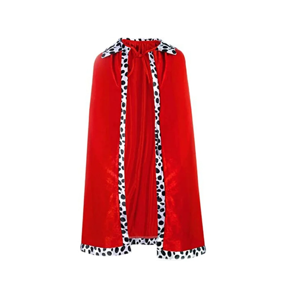 Conjunto de disfraz de rey: corona, capa roja, cetro y guantes, juego de cuatro piezas: perfecto para fiestas de disfraces de rey cosplay.