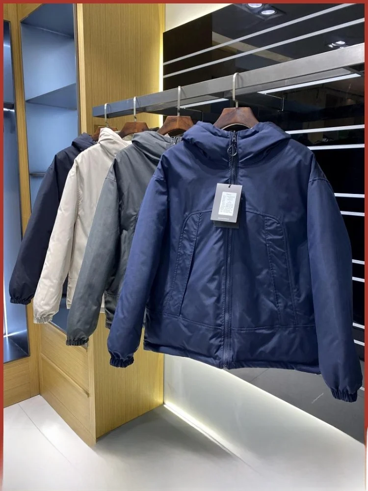 الوزن الثقيل الموصى به على الوجهين ارتداء سوبر دافئ شتاء جديد الرجال ملابس العمل في الهواء الطلق مقنعين القطن Jaet معطف القطن