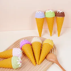 Simulation Ice Cream Realistic Artificial Ice Cream Crispy Cone Model Fake Food Dessert Shop Display Props Kids Toys Party Decor