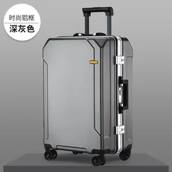 New Travel Luggage fashion 20/24/28 inch suit aluminum frame trolley for men and women small 20 inch cabin suit