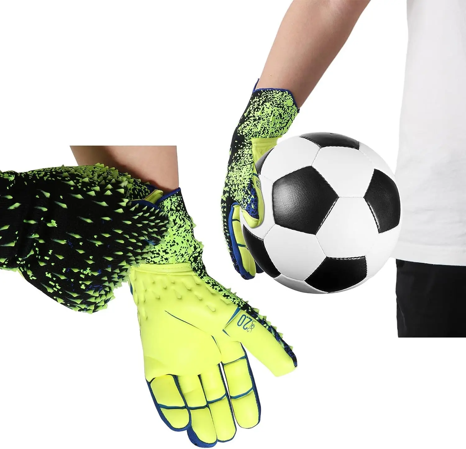 Guantes de portero profesionales de fútbol para adultos y niños, látex grueso, deportes de fútbol, guantes de portero, nuevos, transpirables