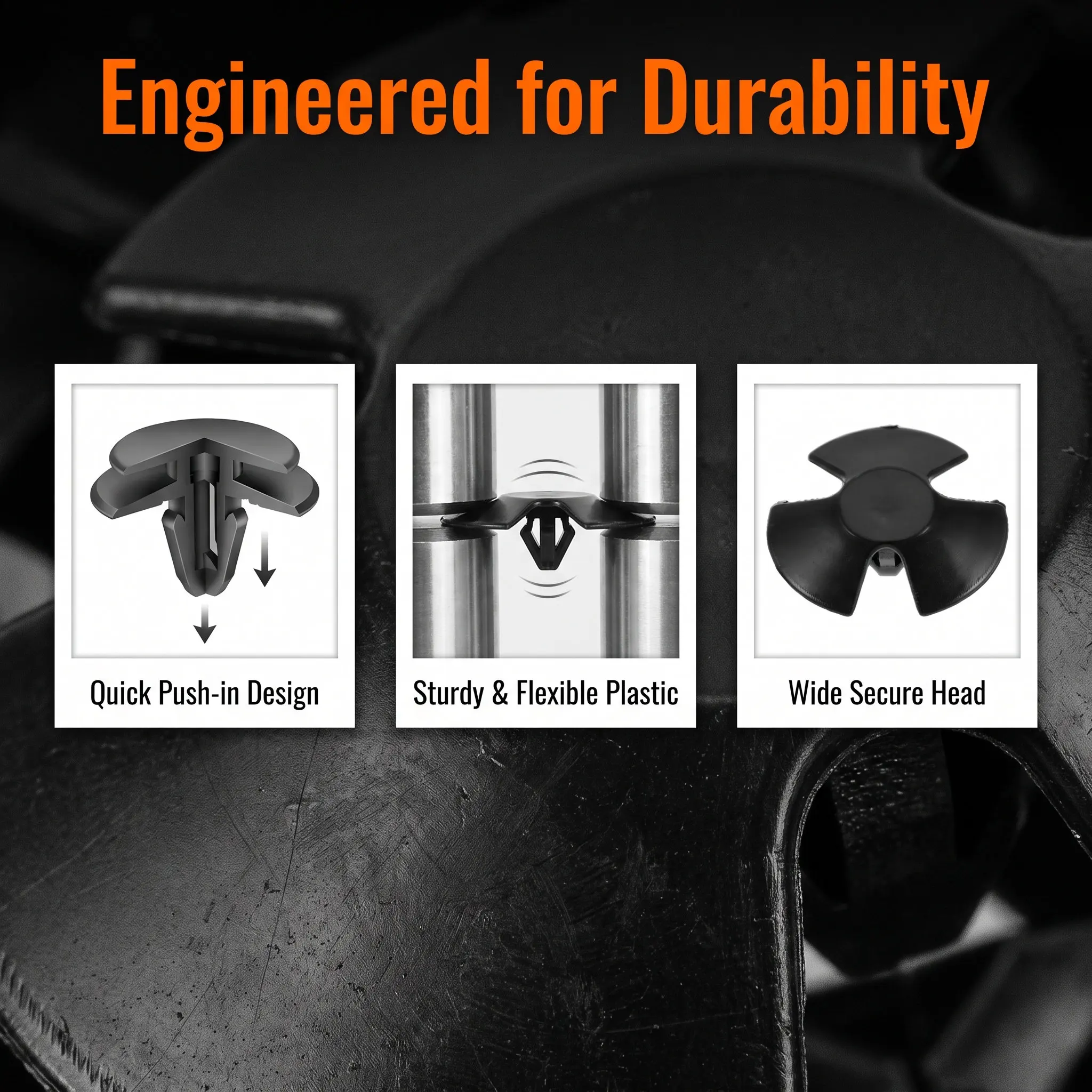 100Pcs Car Hood Insulation Retainer Clips Push Fasteners Plastic Rivet Kit Trunk Sound Insulation Cotton