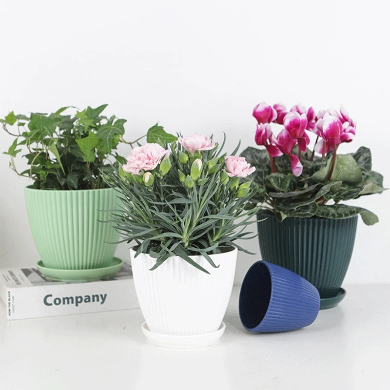 Garden Plants Pots Tray Planters Flower Green Plant Vase Multi Color Flower Seedling Nursery Pots Outdoor Indoor Home Decor