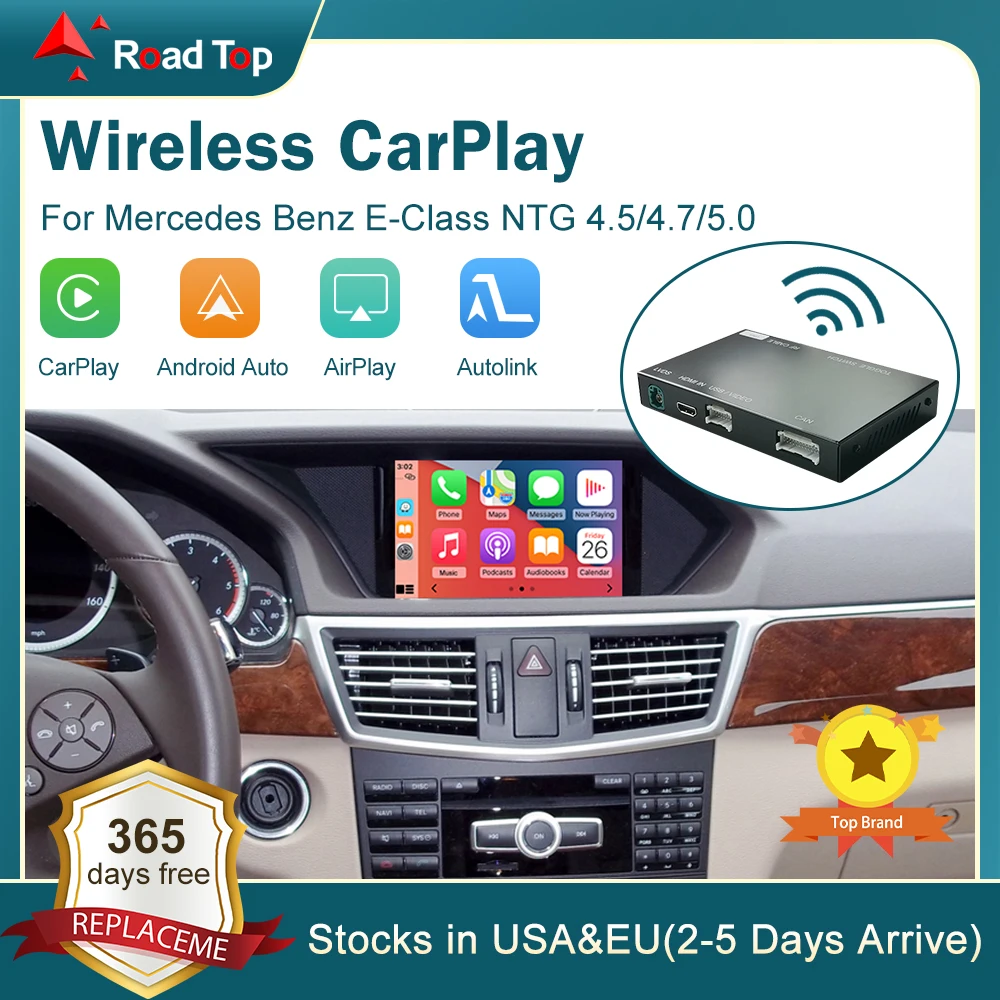 Wireless CarPlay for Mercedes Benz E-Class W212 E Coupe C207 2012-2016, with Android Auto Mirror Link AirPlay Car Play Functions