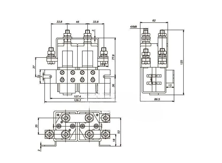 for SW182 DC contactor, with rated coil voltages of 12v, 24v, 36v, 48v, 60v and 72v.