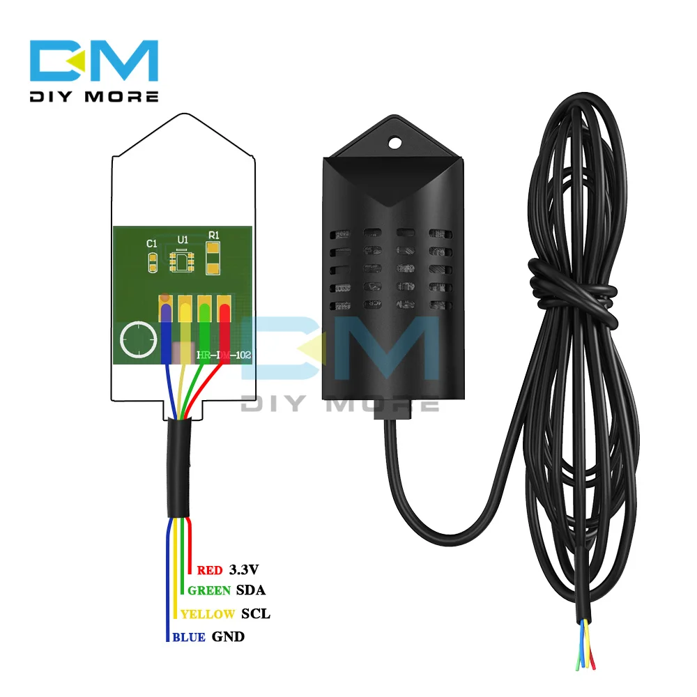 Módulo de Sensor de humedad y temperatura Digital SHT20 con estuche, Cable de extensión de 1M, 0-100% RH -40 -125 C, reemplazo AM2320 DHT11 DHT22