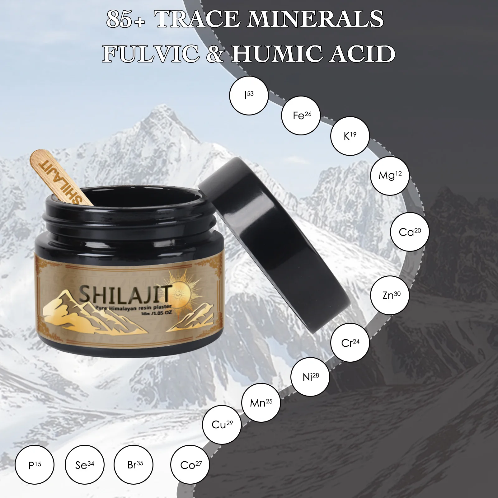 Pure Himalayan Shilajit Resin , Natural Pure Shilajit Resin Lab Fulvic Acid Tested 85+ Trace Minerals