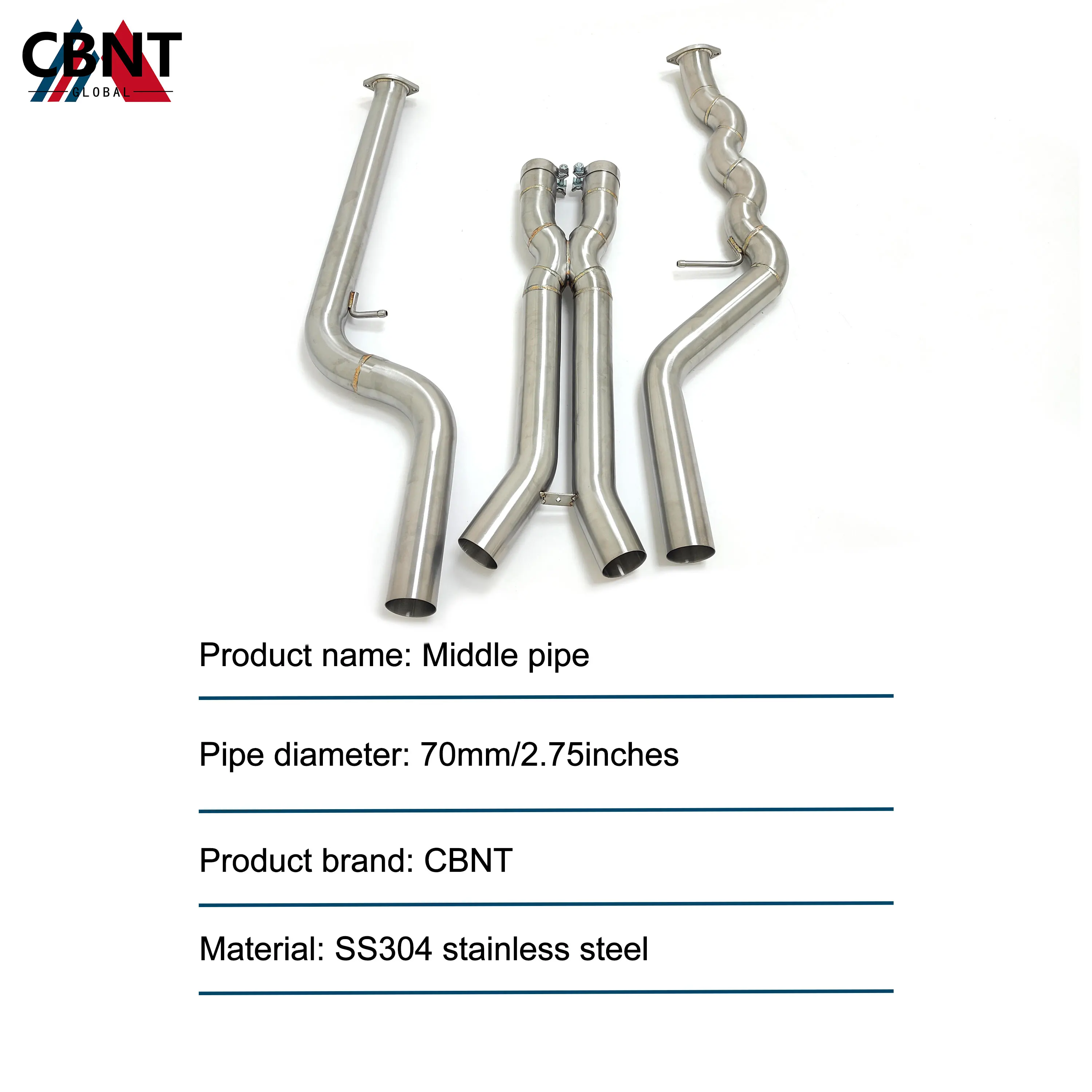 CBNT for BMW X3M G01 X4M G02 3.0T Equal Length Midpipe 70mm/2.75inches  Exhaust Pipe High Quality SS304 Exhaust Systems