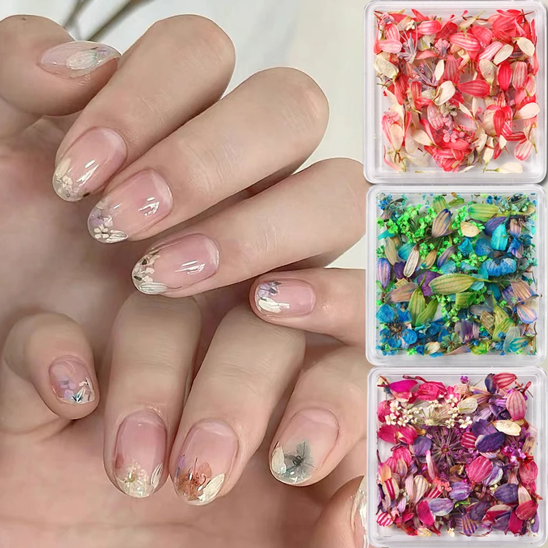 1 Doos Nail Art Bloem Decoratie Delicate Gedroogde Bloem Nail Art Decoraties Prachtige Nail Art Schoonheid Voor Bedels Accessoires