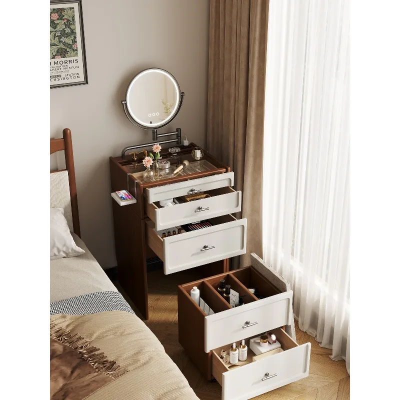 

60Cm bucket cabinet, makeup table, bedside table, integrated small apartment dresser, retractable 50cm storage cabinet