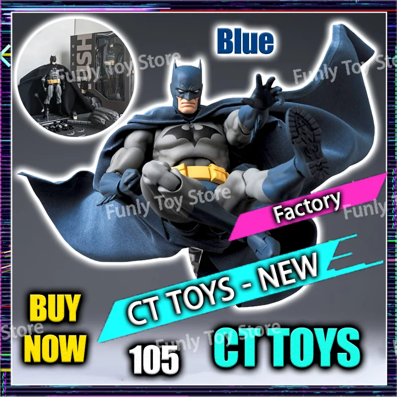 

New Hot CT Toys Batman Hush Mafex 105 Blue Version Bat Man Black Version Dc Anime Action Figure Figurine Model Statue Gifts Toys