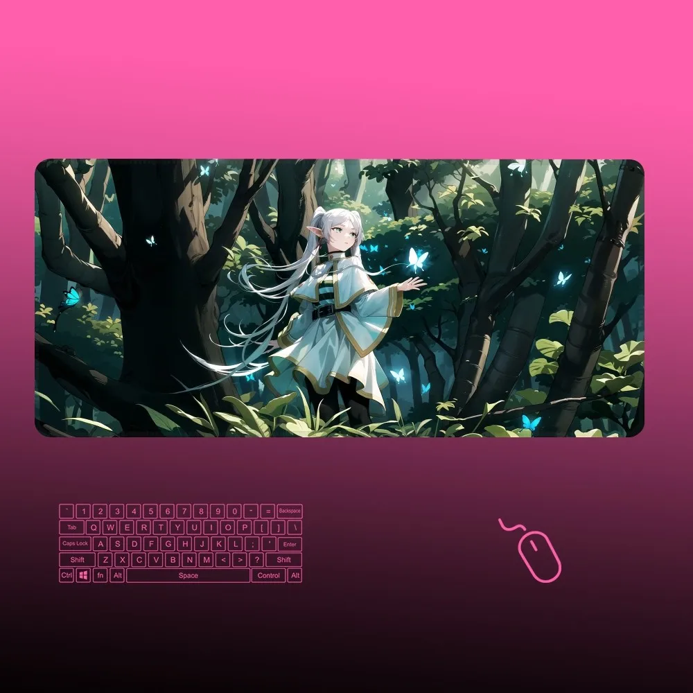 Frieren Beyond Journey's End Mousepad Gaming 400x900 Locking Edge Big Gamer Large Rubber Art Computer Mousepad Laptop Desk Mat