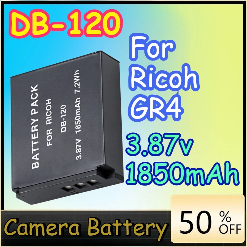 

3.87v 1850mAh DB-120 Rechargeable Battery for Ricoh GR4 High-Quality Camera Battery in Stock