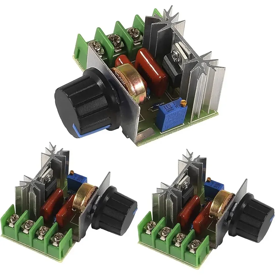 

3pcs AC 2000W 220V B500K High-Power Thyristor Electronic Voltage Regulator for Adjusting Dimming Speed Temperature