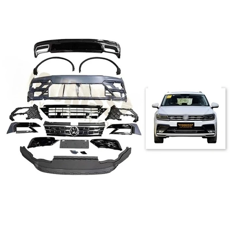 

Volkswagen for Tiguan L 2018 Body Kit Upgrade Modified to R-Line Style Front and Rear Bumpers in PP Material