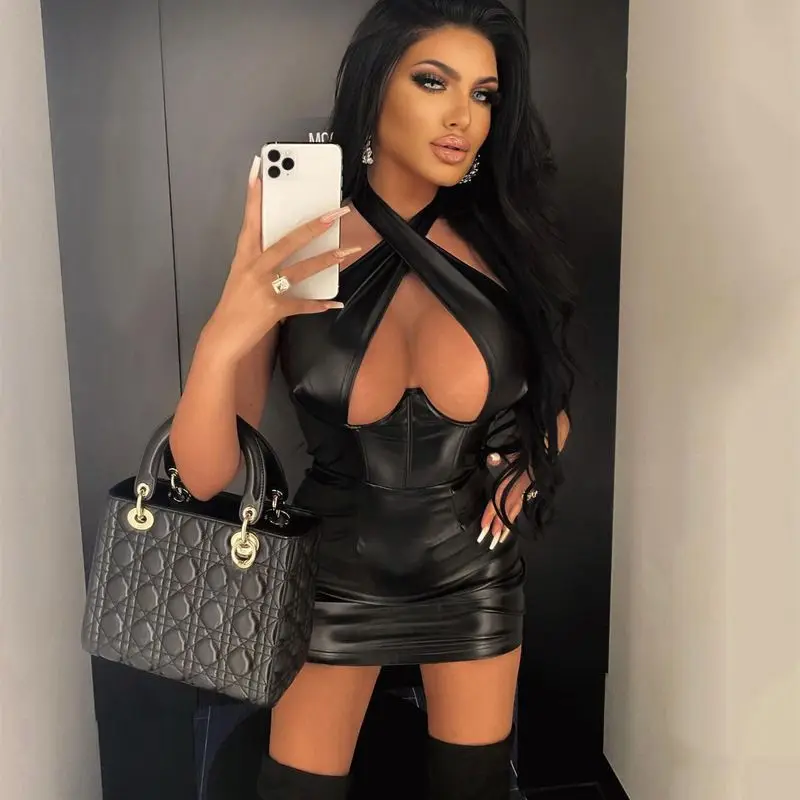 

Sexy Evening Gown Hanging Ne Svel Dr Chest Slimming Wrap around High Waist ort Pants Polyester Fabric